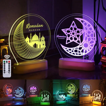 3D Ramadan Mubarak Night Light