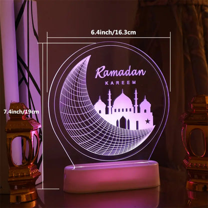 3D Ramadan Mubarak Night Light